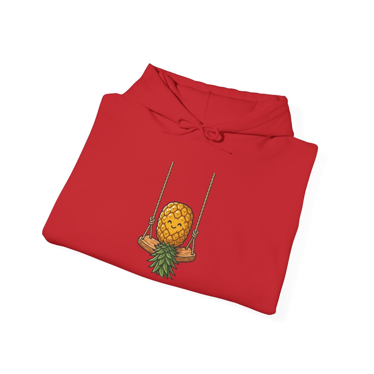 Pineapple on a Swing Hoodie – Cute Tropical Fruit Graphic Sweatshirt