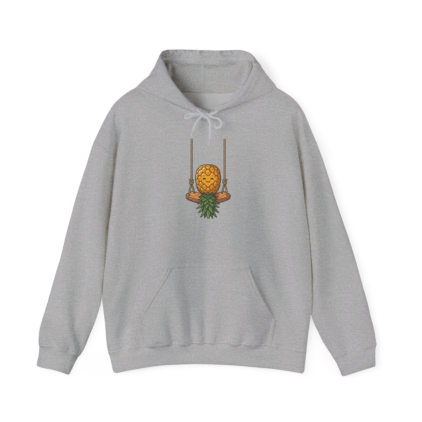 Pineapple on a Swing Hoodie – Cute Tropical Fruit Graphic Sweatshirt