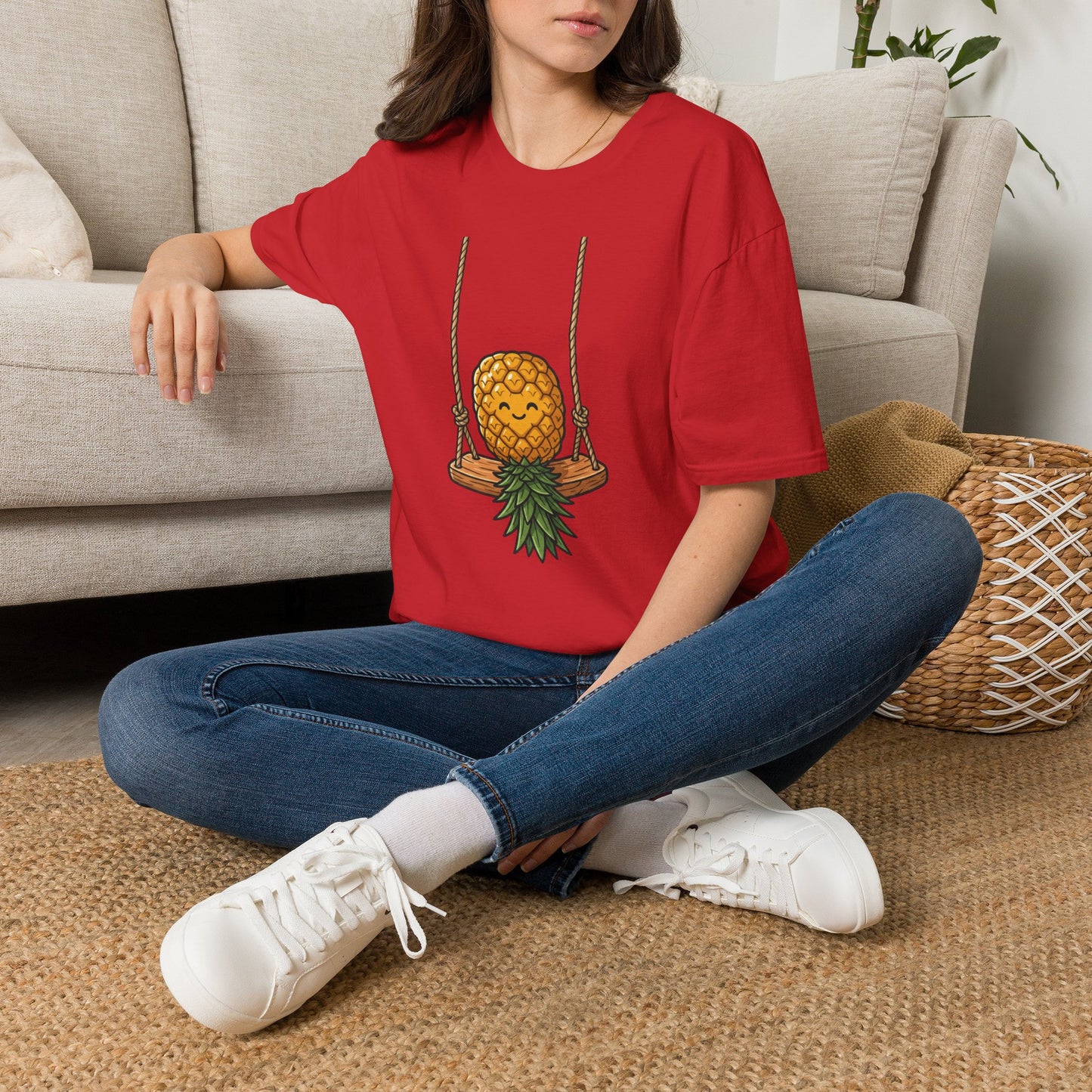 Pineapple Swing T-Shirt — Cute Smiling Pineapple Graphic Tee