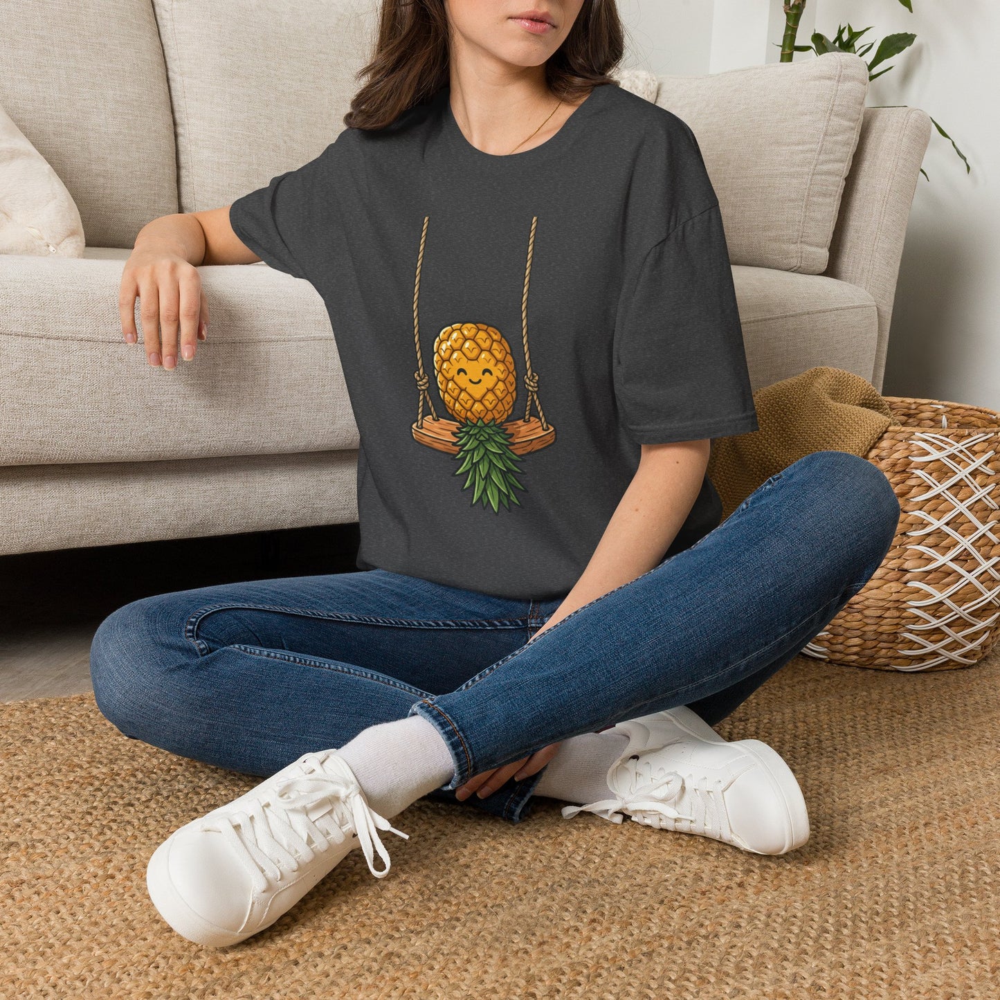 Pineapple Swing T-Shirt — Cute Smiling Pineapple Graphic Tee