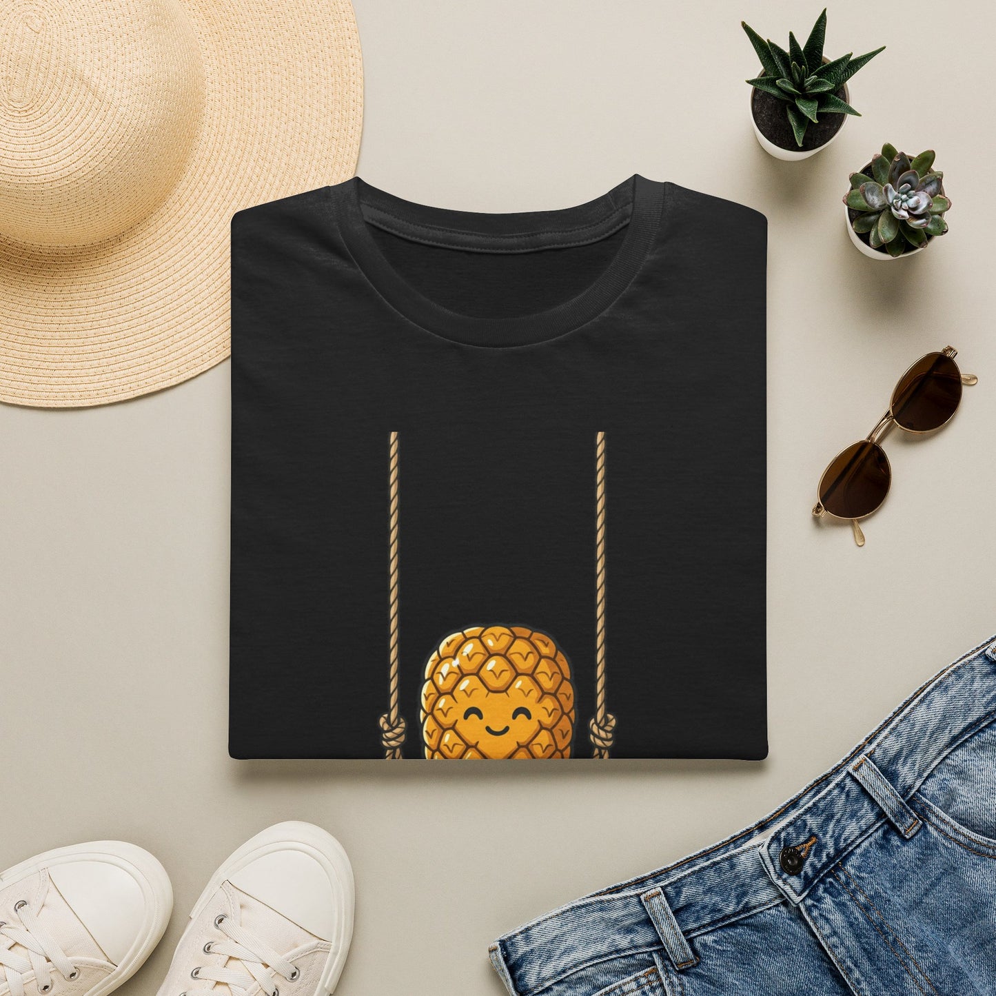 Pineapple Swing T-Shirt — Cute Smiling Pineapple Graphic Tee