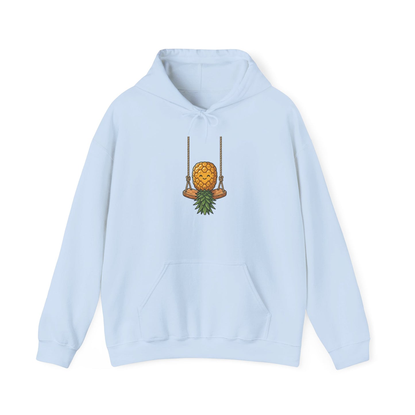 Pineapple on a Swing Hoodie – Cute Tropical Fruit Graphic Sweatshirt