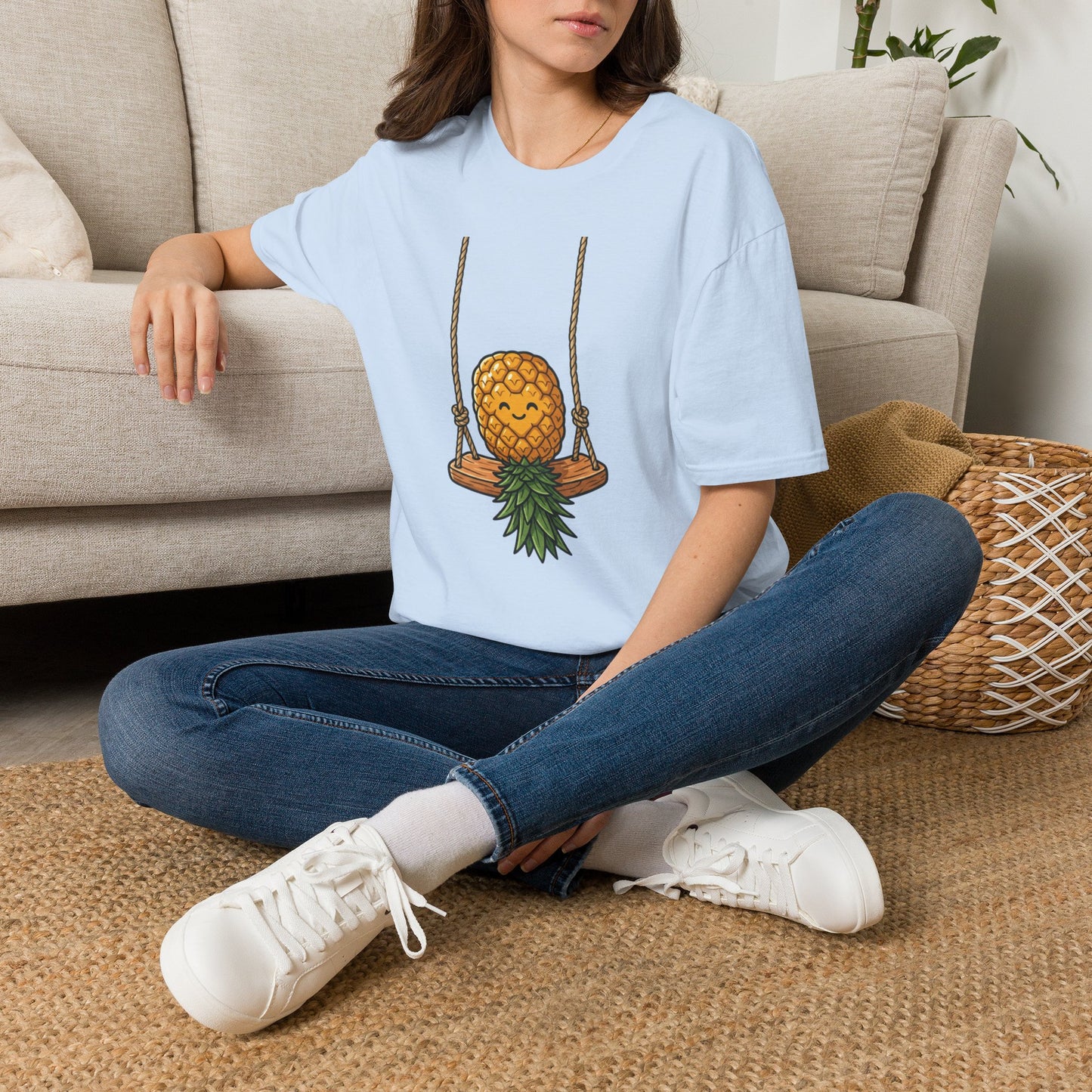 Pineapple Swing T-Shirt — Cute Smiling Pineapple Graphic Tee