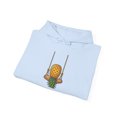 Pineapple on a Swing Hoodie – Cute Tropical Fruit Graphic Sweatshirt