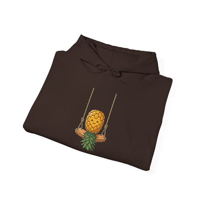 Pineapple on a Swing Hoodie – Cute Tropical Fruit Graphic Sweatshirt