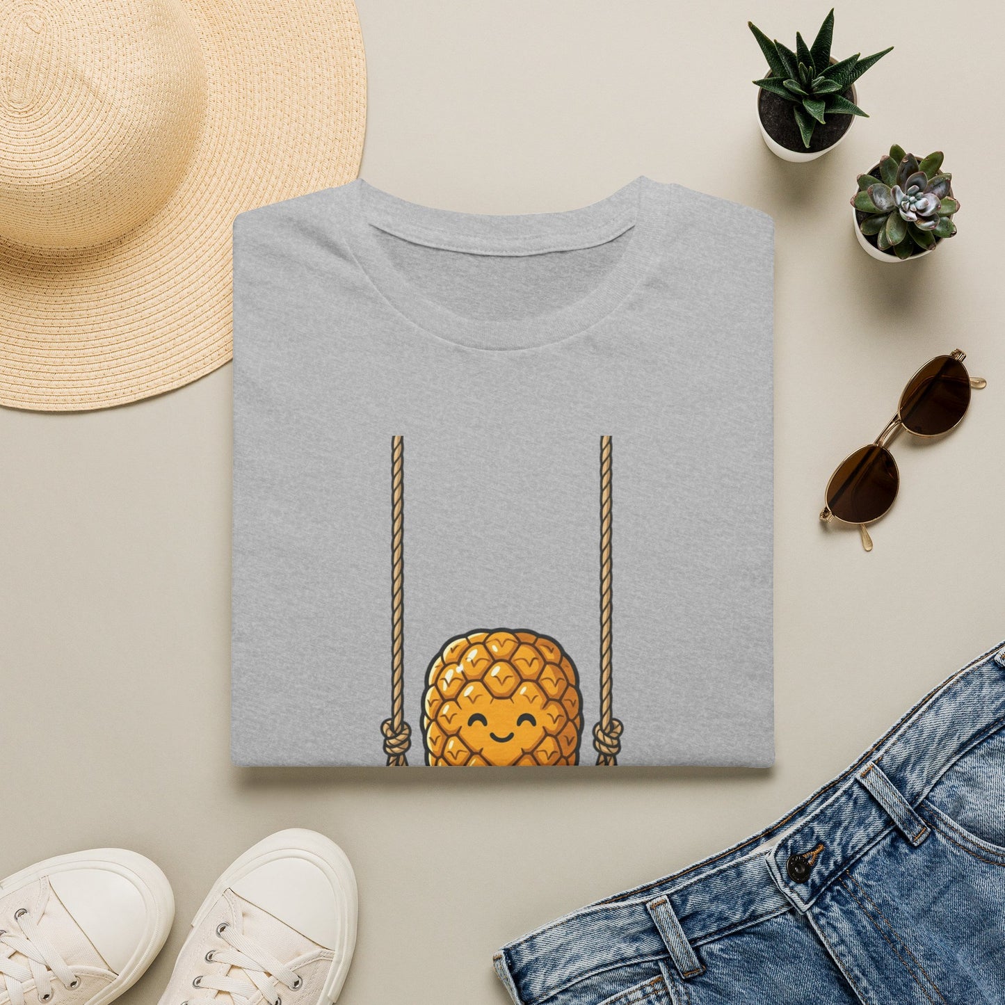 Pineapple Swing T-Shirt — Cute Smiling Pineapple Graphic Tee
