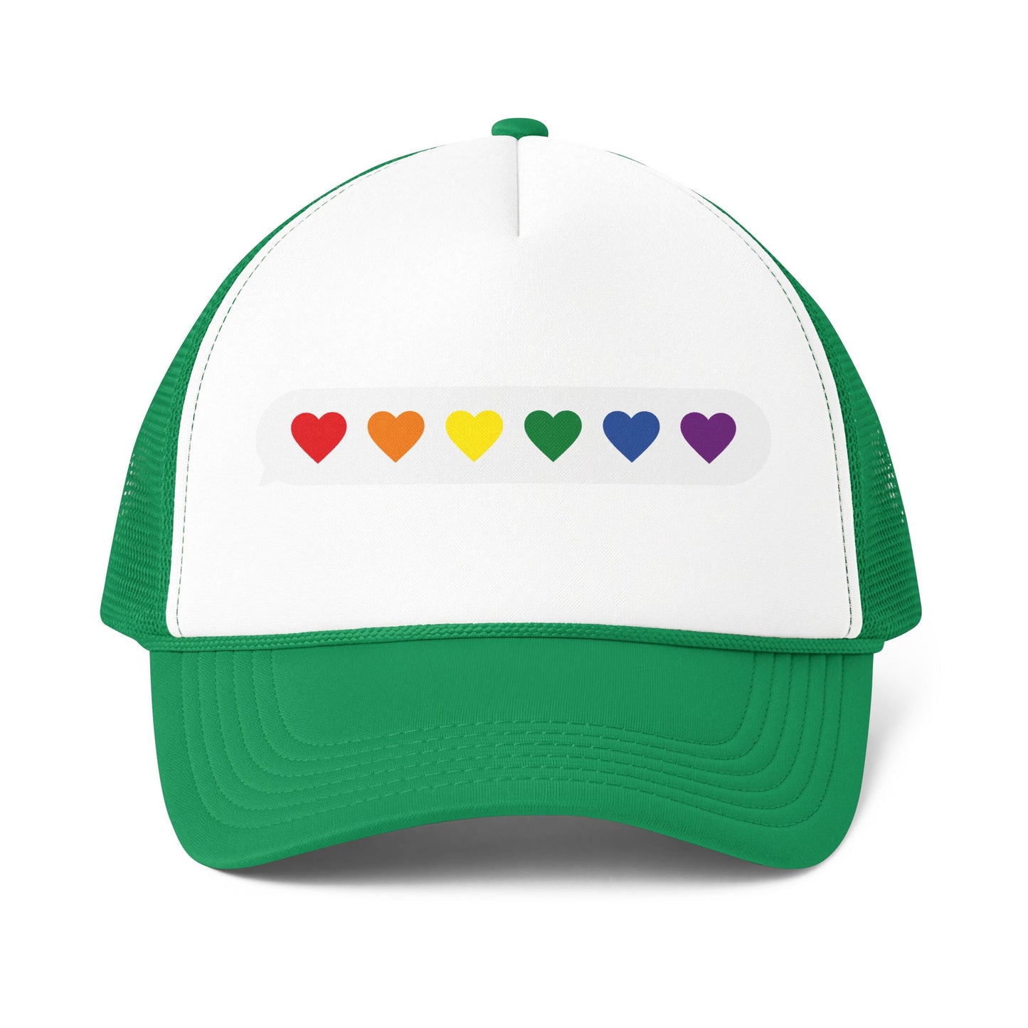 Rainbow Heart Progress Bar Trucker Cap