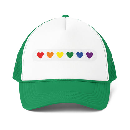 Rainbow Heart Progress Bar Trucker Cap