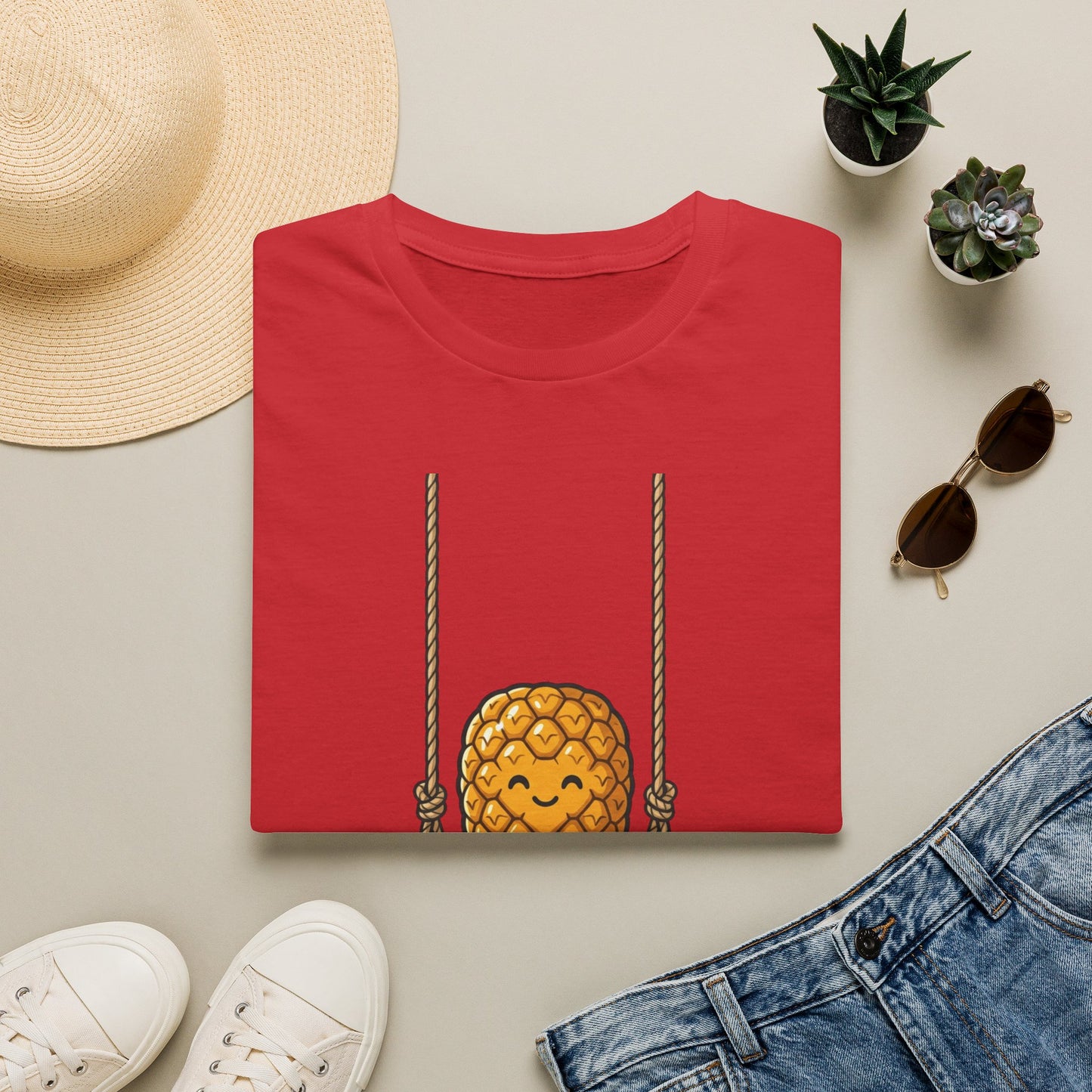 Pineapple Swing T-Shirt — Cute Smiling Pineapple Graphic Tee