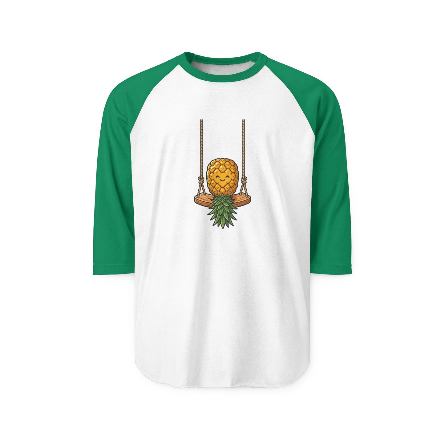 Swinging Pineapple Unisex Three-Quarter Sleeve Raglan Shirt