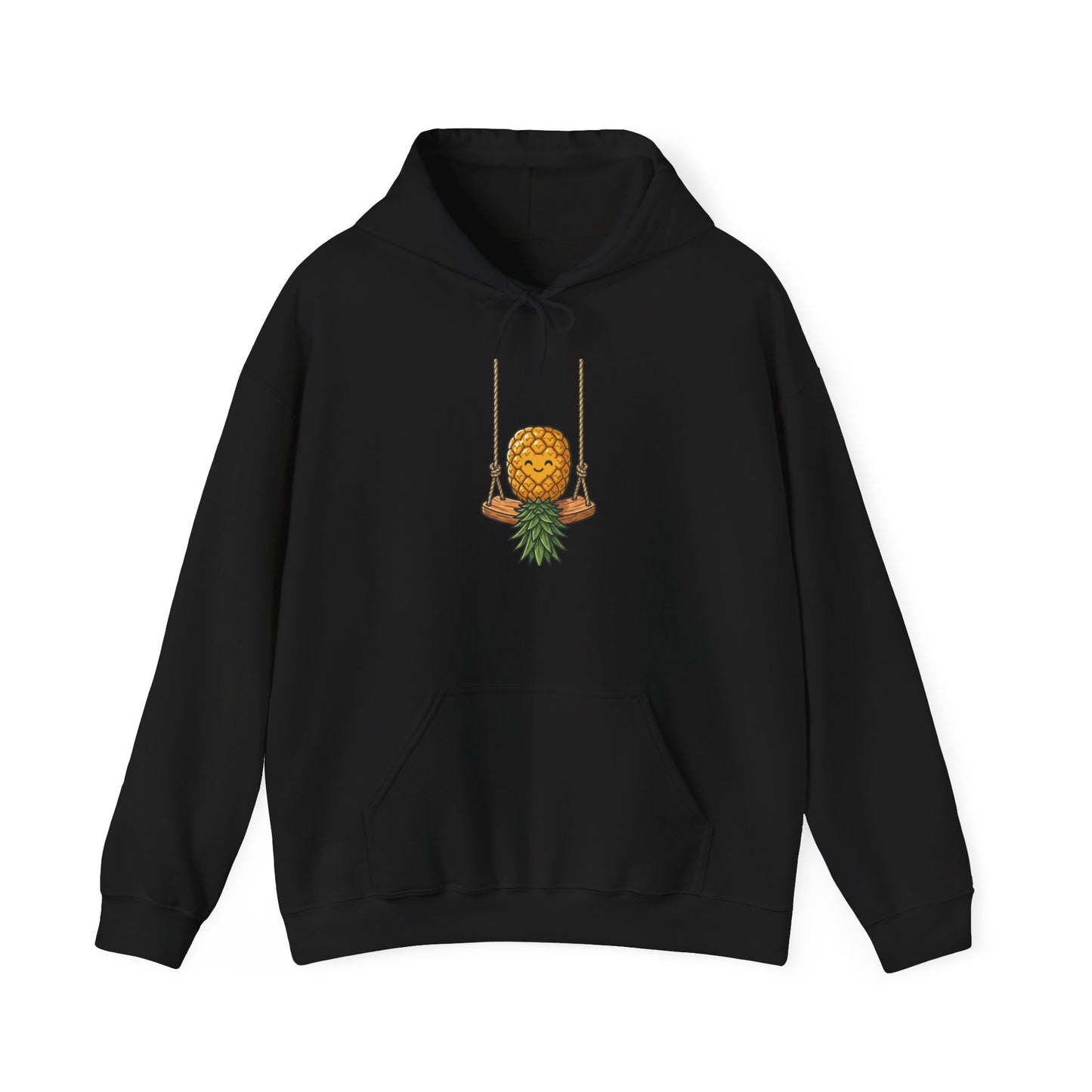 Pineapple on a Swing Hoodie – Cute Tropical Fruit Graphic Sweatshirt