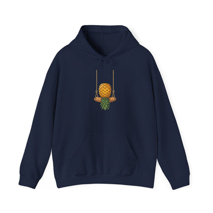 Pineapple on a Swing Hoodie – Cute Tropical Fruit Graphic Sweatshirt