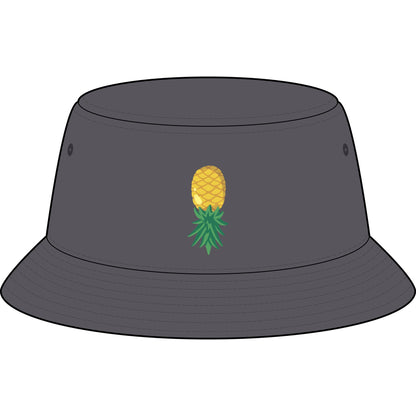 Pineapple Embroidered Bucket Hat — Tropical Summer Sun Protection