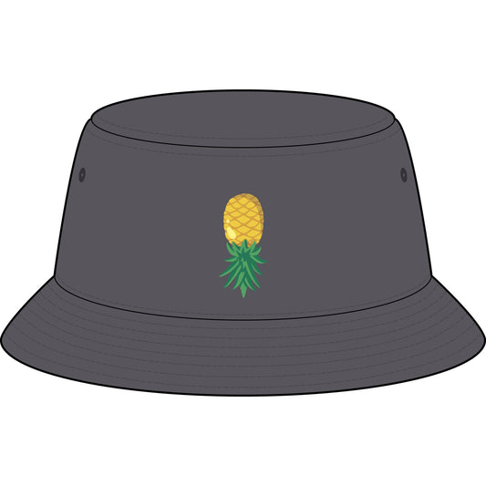 Pineapple Embroidered Bucket Hat — Tropical Summer Sun Protection