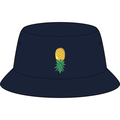 Pineapple Embroidered Bucket Hat — Tropical Summer Sun Protection