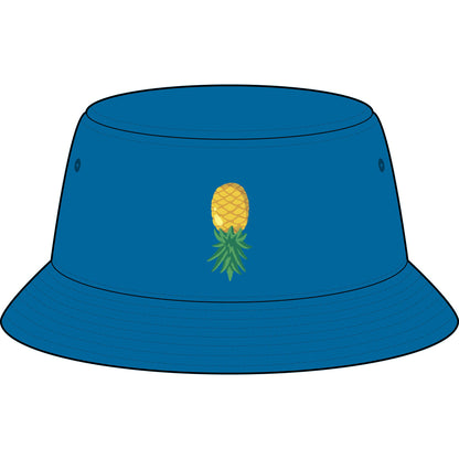 Pineapple Embroidered Bucket Hat — Tropical Summer Sun Protection