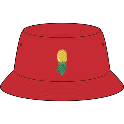 Pineapple Embroidered Bucket Hat — Tropical Summer Sun Protection