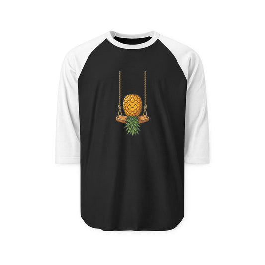 Swinging Pineapple Unisex Three-Quarter Sleeve Raglan Shirt