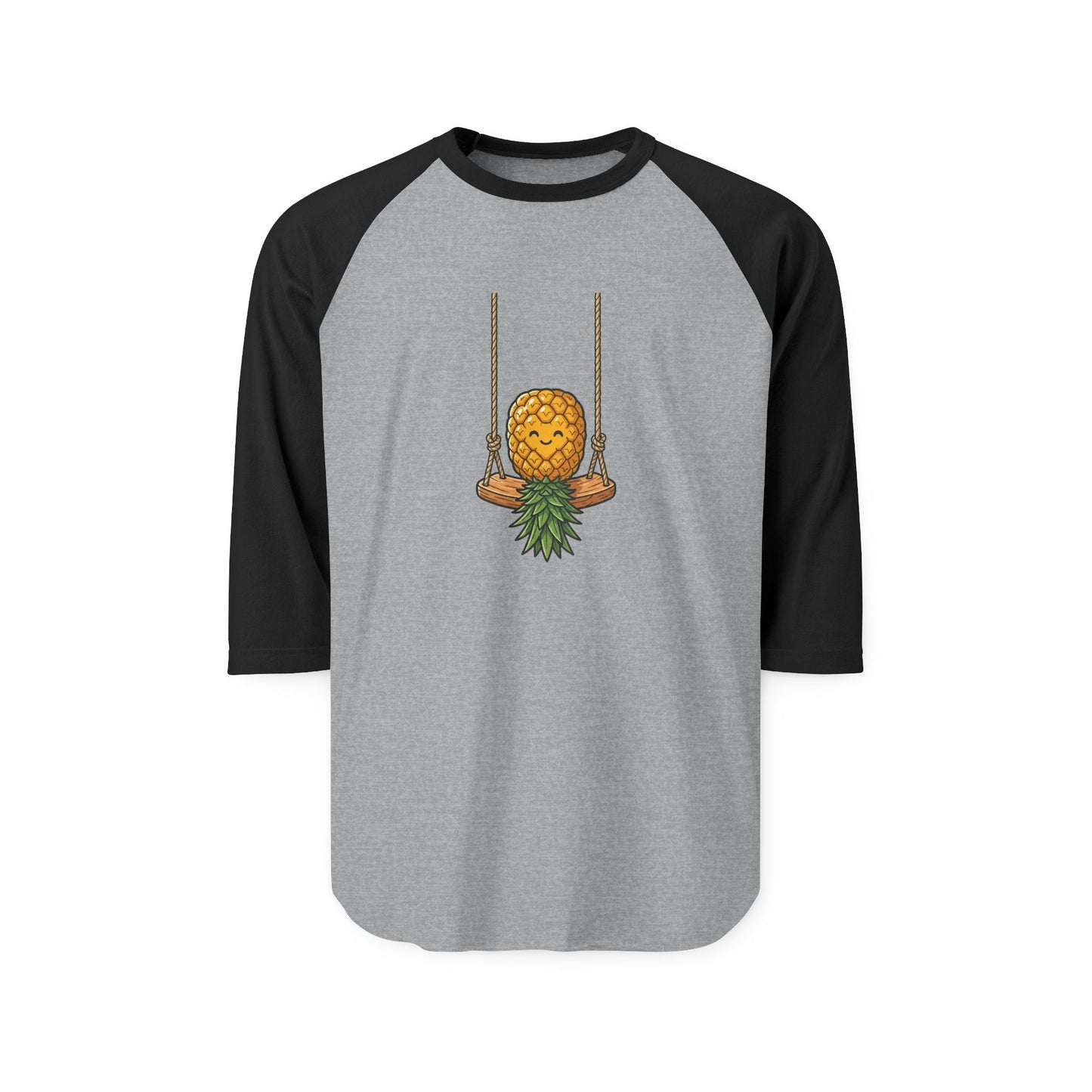 Swinging Pineapple Unisex Three-Quarter Sleeve Raglan Shirt