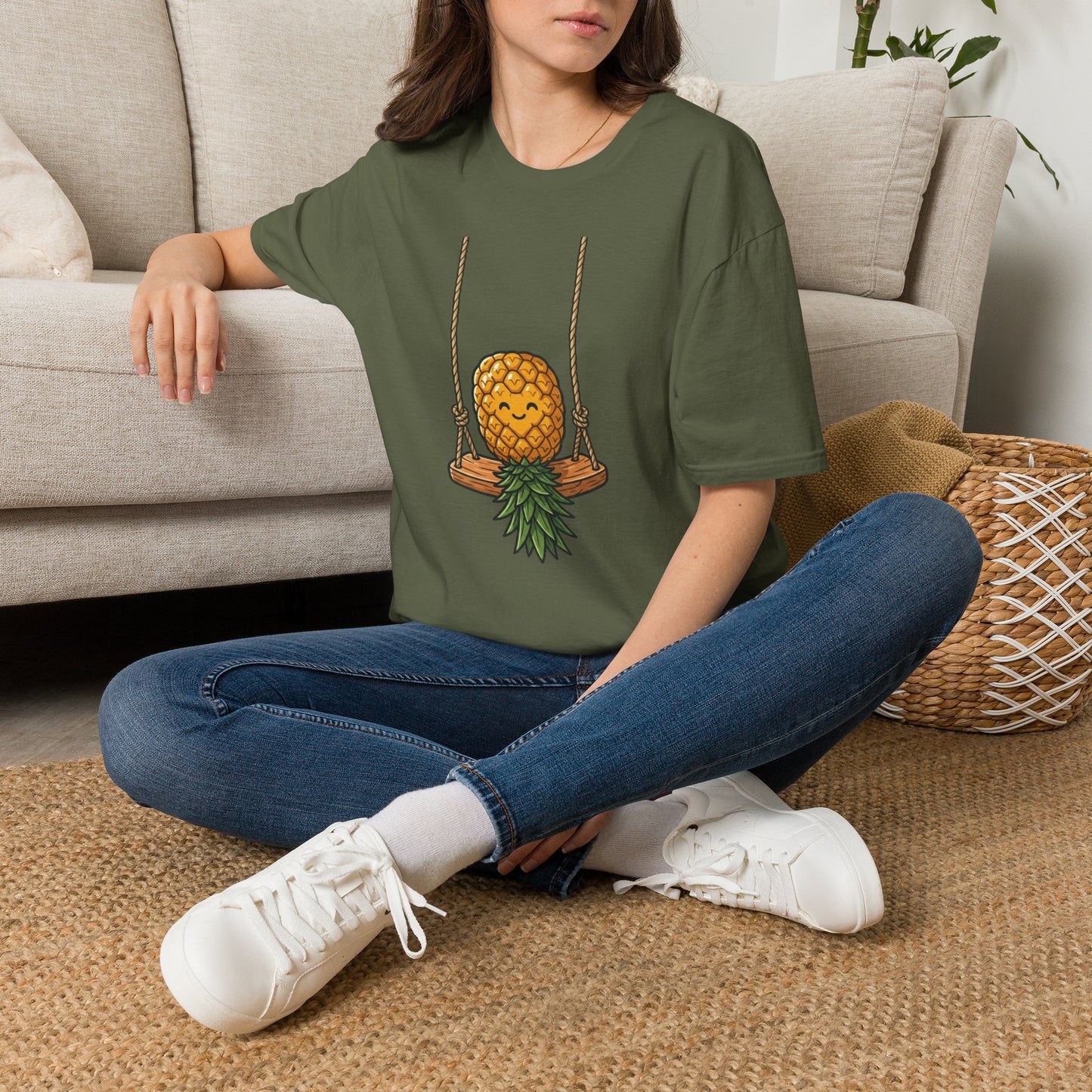 Pineapple Swing T-Shirt — Cute Smiling Pineapple Graphic Tee