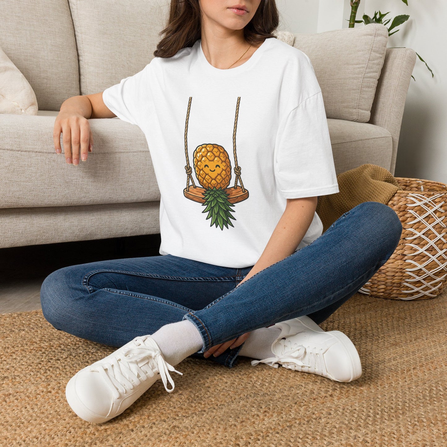 Pineapple Swing T-Shirt — Cute Smiling Pineapple Graphic Tee