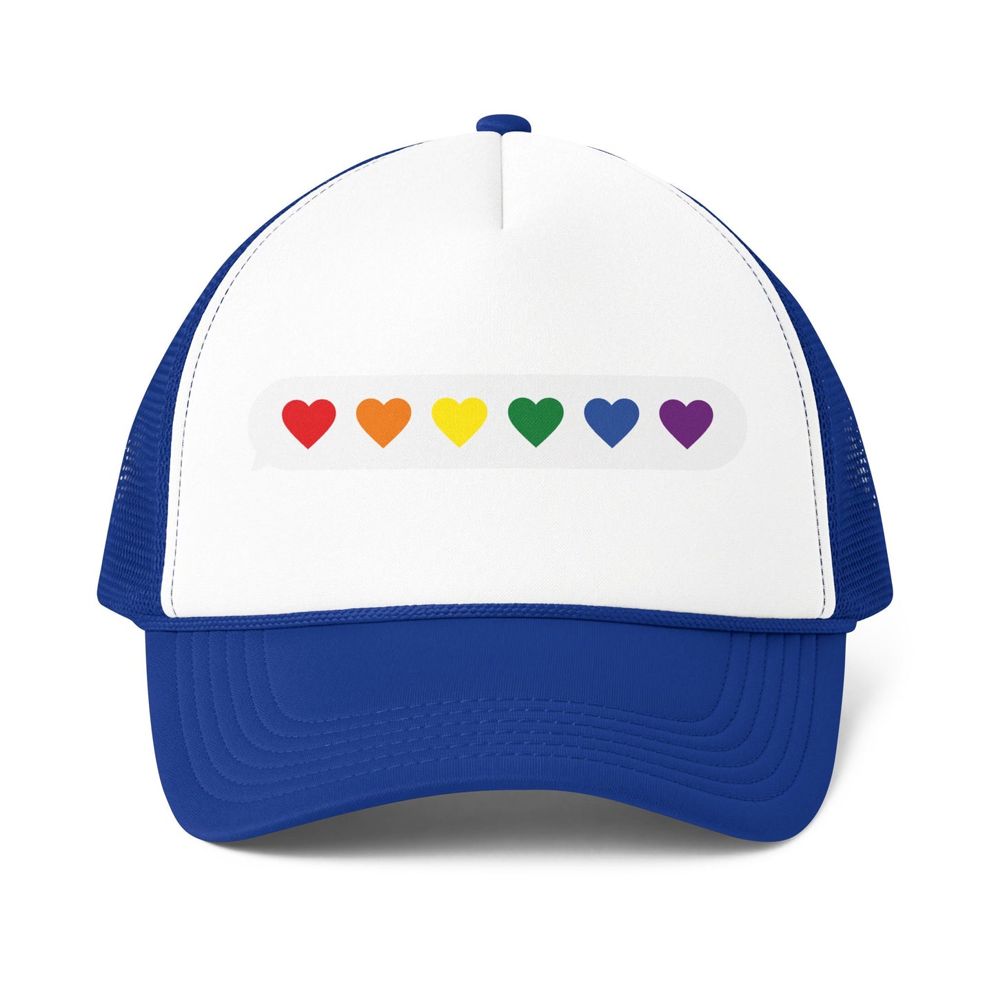 Rainbow Heart Progress Bar Trucker Cap