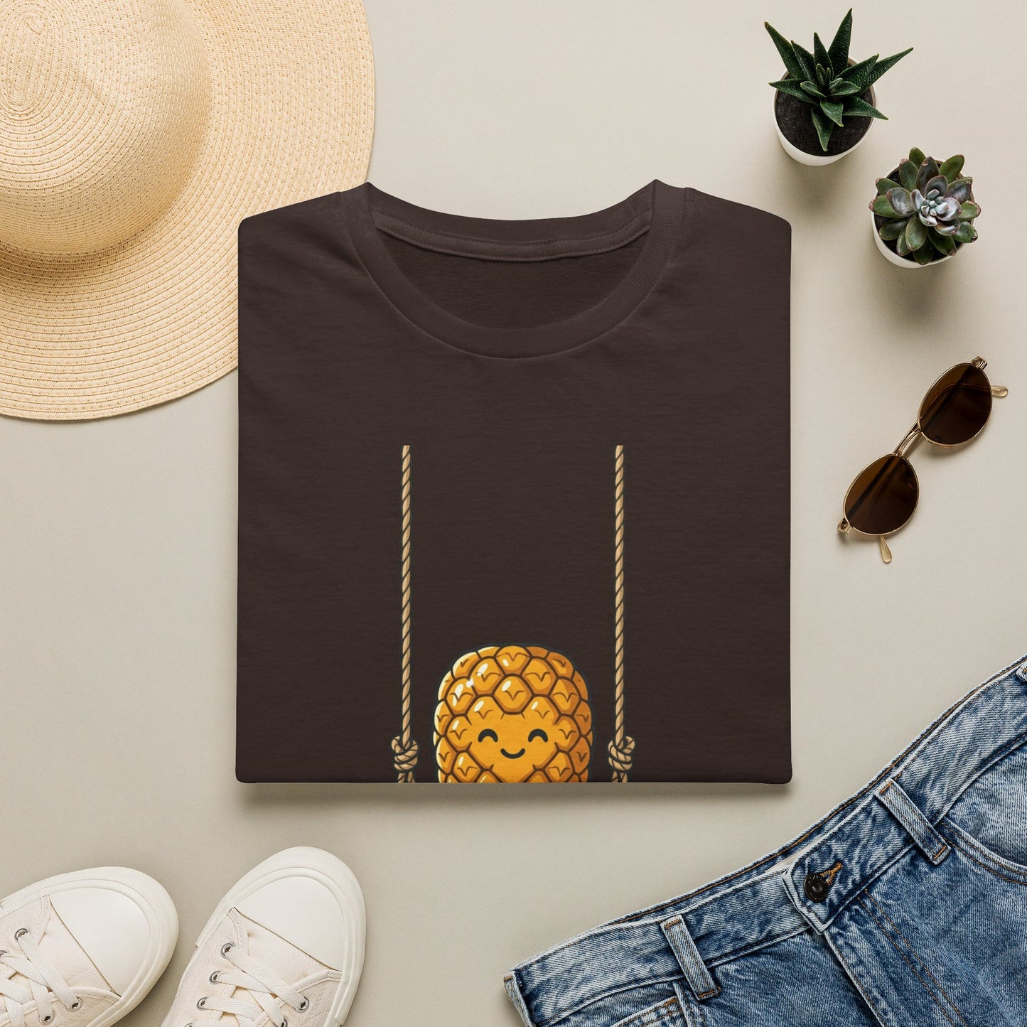 Pineapple Swing T-Shirt — Cute Smiling Pineapple Graphic Tee