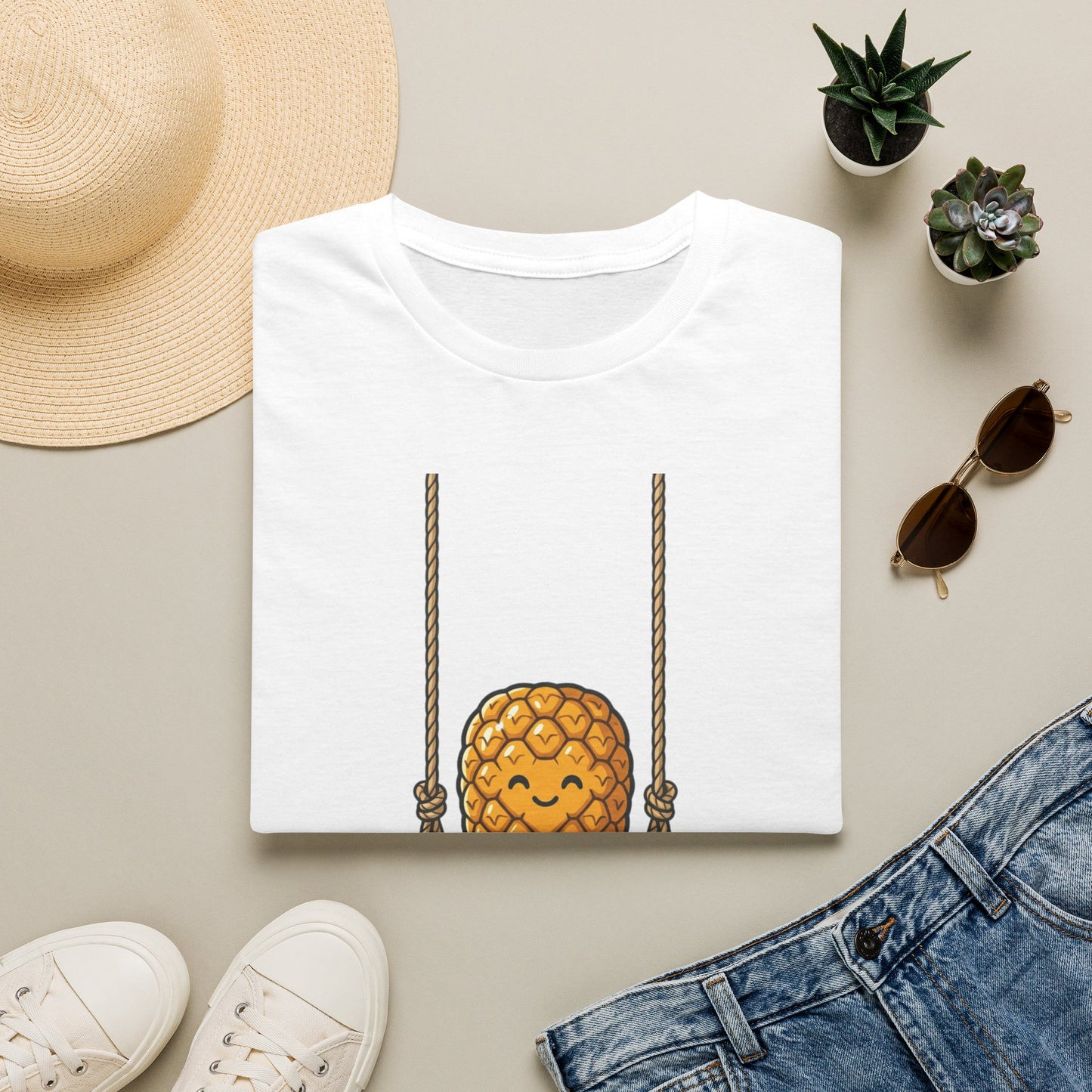 Pineapple Swing T-Shirt — Cute Smiling Pineapple Graphic Tee