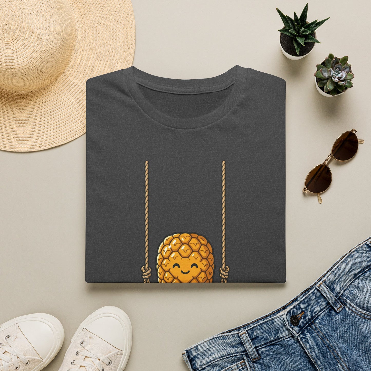 Pineapple Swing T-Shirt — Cute Smiling Pineapple Graphic Tee