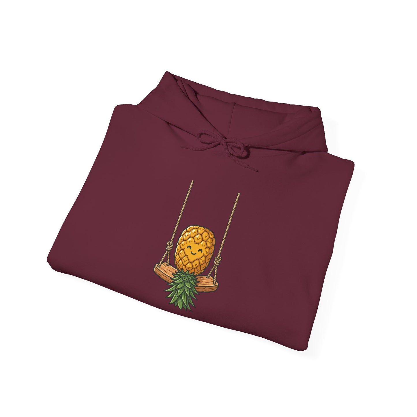 Pineapple on a Swing Hoodie – Cute Tropical Fruit Graphic Sweatshirt